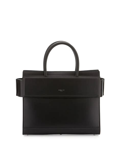 Givenchy Horizon Small Leather Satchel Bag, Black .